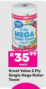 Great Value 2 Ply Single Mega Roller Towel