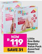 Litlle One Baby Nappies Value Pack (Assorted Sizes)-Each