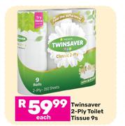 Twinsaver 2 Ply Toilet Tissue-9s