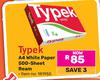 Typek A4 White Paper 500 Sheet Ream 181955