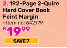 Pen + Gear 192 Page 2 Quire Hard Cover Book Feint Margin 642779