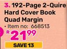 Pen + Gear 192 Page 2 Quire Hard Cover Book Quad Margin 668513