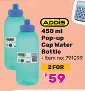 Addis 450ml Pop Up Cap Water Bottle 791099-For 2