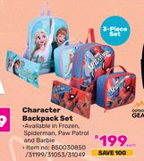 Character Backpack Set 850030850/31199/31053/31049-Each