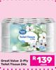 Great Value 2-Ply Toilet Tissue 24's Pack