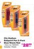 Bic Clic Medium Ballpoint Pen (2 Pack Blue/Black/Red) 120037/104655/19420-Each