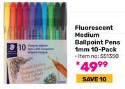 Staedtler Fluorescent Medium Ballpoint Pens 1mm (10 Pack) 551350
