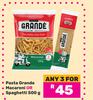 Pasta Grande Macaroni Or Spaghetti-For 3 x 500g