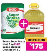 Econo Super Maize Meal 5Kg Plus Econo Blended Cooking Oil 5L-For Both