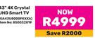 Samsung 43" 4K Crystal UHD Smart TV UA43U8000FKXXA 