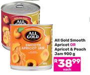 All Gold Smooth Apricot Or Apricot & Peach Jam-900g Each