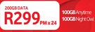 Vodacom Data Sim-200GB Data