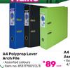 A4 Polyprop Lever Arch File 813177001/2/3-Each