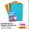 Butterfly A4 Bright Board 150gsm x 50 Sheets 249982-Per Pack