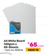 Butterfly A4 White Board 160gsm x 50 Sheets 305576-Per Pack