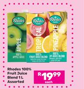 Rhodes 100% fruit Juice Blend Assorted-1L Each