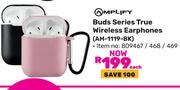 Amplify Buds Series True Wireless Earphones AM-1119-BK 809467/468/469