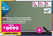 Samsung 65" UHD Smart TV UA65U8000FKXXA+B-Series 2.0 CH Soundbar With Subwoofer(850032430/850034962)