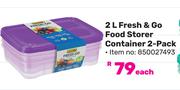 Addis 2L fresh & Go Food Storer Container 2 Pack 850027493