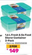 Addis 1.6L Fresh & Fo Food Storer Container 3 Pack 850025838-For 2