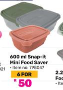 Otima 600ml Snap It Mini Food Saver 798047-For 6