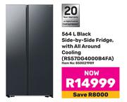 Samsung 564Ltr Black Side-By-Side Fridge (Non-Plumbed Water Dispenser) RS57DG4100B4FA