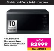 Samsung 40Ltr Black Grill Microwave Oven MG40DG5524AGFA