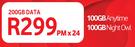 Vodacom Mobile Data-On 200GB Data