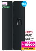 Defy 496L Black Glassdoor Side By Side Freezer/Fridge DFF456 (818997)
