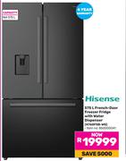 Hisense 575L French Door Freezer/Fridge With Water Dispenser H760FSB-WD (850000041)