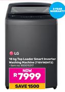 LG 18Kg Top Loader Smart Inverter Washing Machine T18V1NDHT2 (850015317)