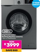 Defy 6Kg Front Loader Washing Machine DAW392 (850026326)
