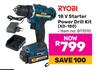 Ryobi 18V Starter Power Drill Kit XD-180 817010