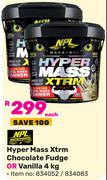 NPL Hyper Mass Xtrm Chocolate Fudge Or Vanilla 834052/834083-4Kg