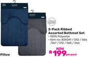 Always Home 2 Pack Ribbed Assorted Bathmat Set-Per Pack