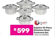 Tissolli Saphire 10-Piece Stainless Steel Cookware Set-Per Set