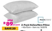 Mainstays 2-Pack Hollowfibre Pillow-Per Pack