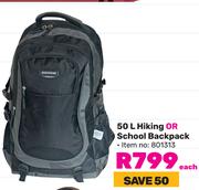 Edison 50L Hiking Or School Backpack 801313-Each