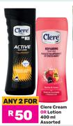 Clere Cream Or Lotion Assorted-For Any 2 x 400ml