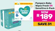 Pampers Baby Wipes Fresh Or Sensitives (6 Pack)-Each