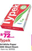 Typek A4 White Paper 500-Sheet Ream 181955