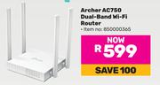 TP-Link Archer AC750 Dual Band WiFi Router 850000365