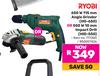 Ryobi 650W 115mm Angle Grinder HG-650 Or 550W 10mm Impact Drill HID-550 777350/850007426-Each