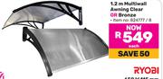 1.2m Multiwall Awning (Clear Or Bronze) 824777/8-Each
