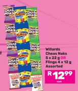 Willards Cheas Naks 5 x 22g Or Flings 4 x 12g Assorted-Each