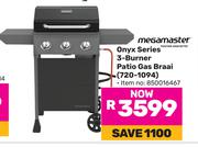 Megamaster Onyx Series 3-Burner Patio Gas Braai 720-1094