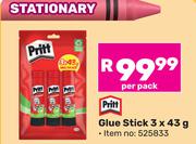 Pritt Glue Stick (525833)-3 x 43g