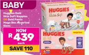 Huggies Gold Skin Soft Nappies Or Gold Pants Mega Box (Assorted Sizes)-Each