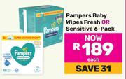Pampers Baby Wipes (Fresh Or Sensitive) 6 Pack-Each