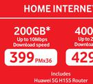 Vodacom Home Internet 200GB Incl Huawei 5G H155 Router